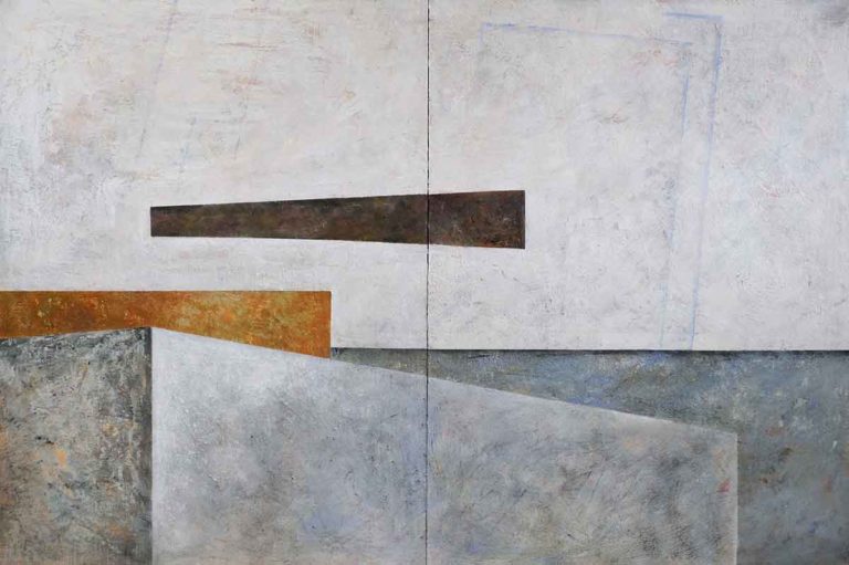 Elevate, 72 x 48” diptych, encaustic on board